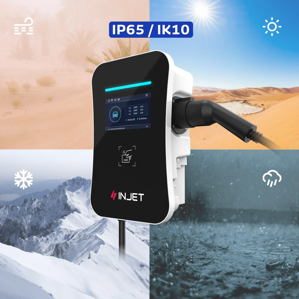 INJET 30 Years Manufacturer OCPP Mennekes EV Car Charger Wallbox 22kW Type 2 32A 3 Phase EV Charger Electric Charging Station