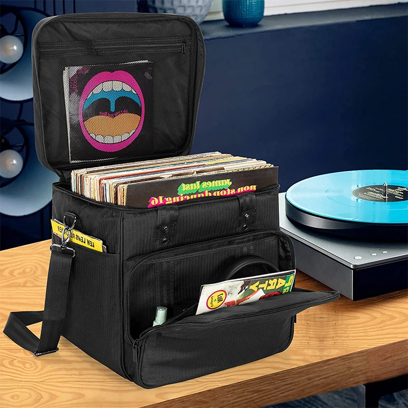 Source Newest vinyl record bag vinyl albums case storage carrying bag hold  up 60 lp records for travel collection on m.
