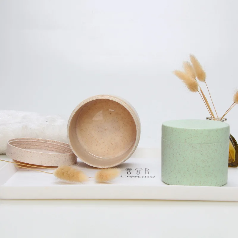New Biodegradable Cosmetics Packaging Wheat Straw Material Cream Empty Cans