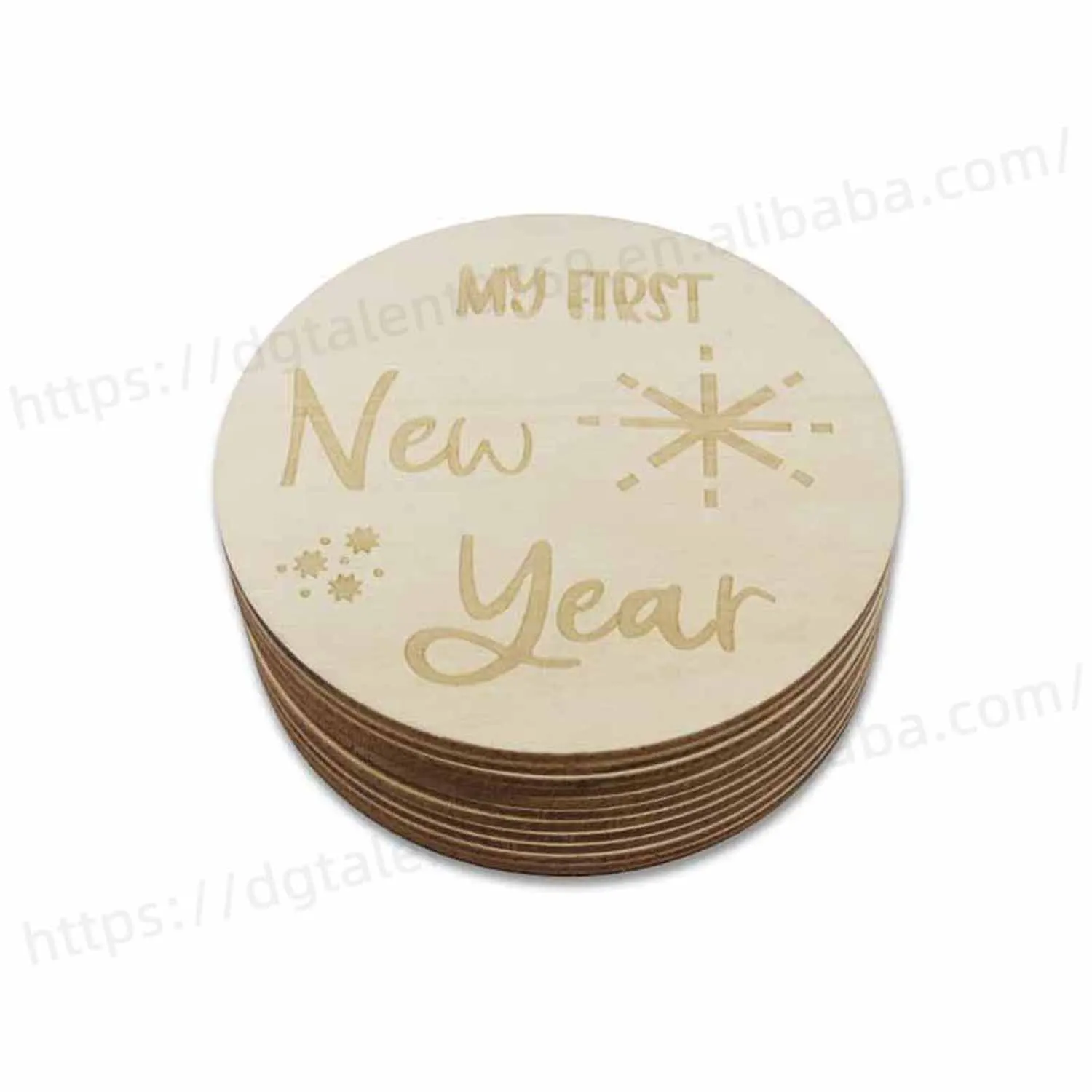 宝宝每月里程碑卡木制婴儿淋浴标志新生儿礼品套装木制里程碑光盘婴儿摄影道具, image size:1500x1500