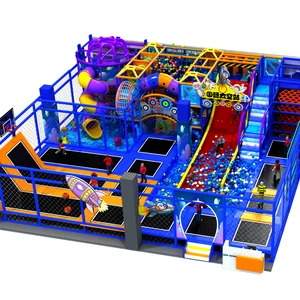 Jumping Playground Exercise Trampoline Park with Basketball Slam Dunk Sticky Wall