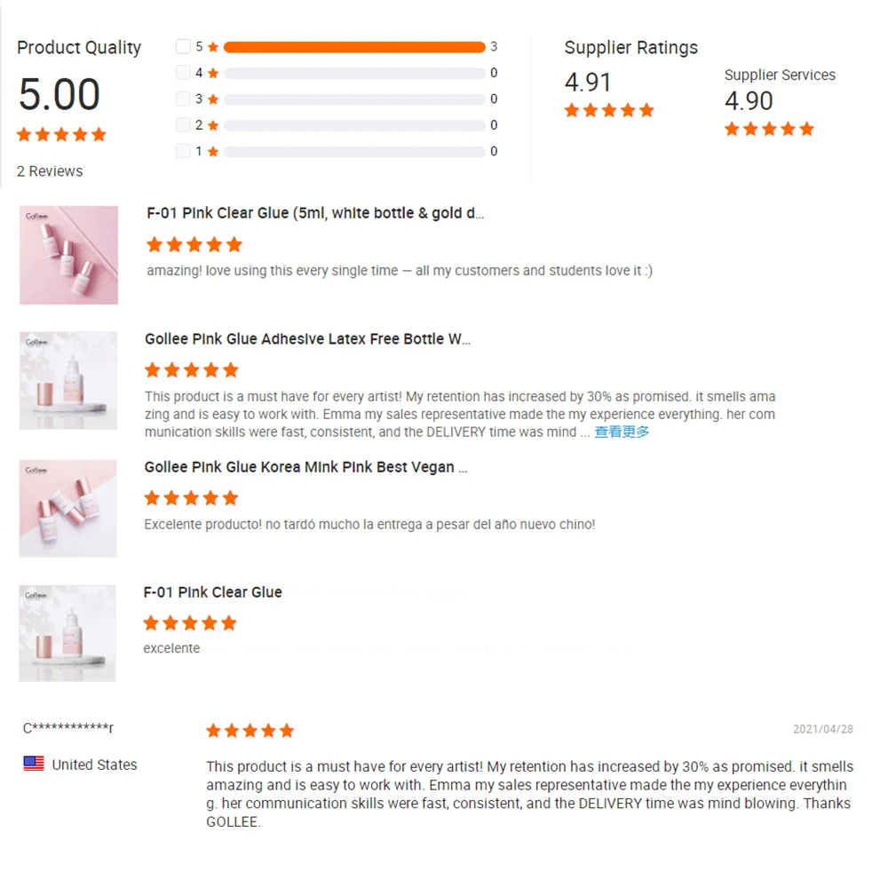 Gollee Pink Glue Low Humidity Color Super Strong Cluster Long Last Diy Adhesive Korea Pink Eye Lash Extension Glue Lashes Glue
