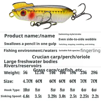 CHEERY Half Stick Sinking Pencil Lure, Extra Long Cast Slow Sinking Slow Retrieve Bait with Crest for Topmouth Culter – Pencil – view 5