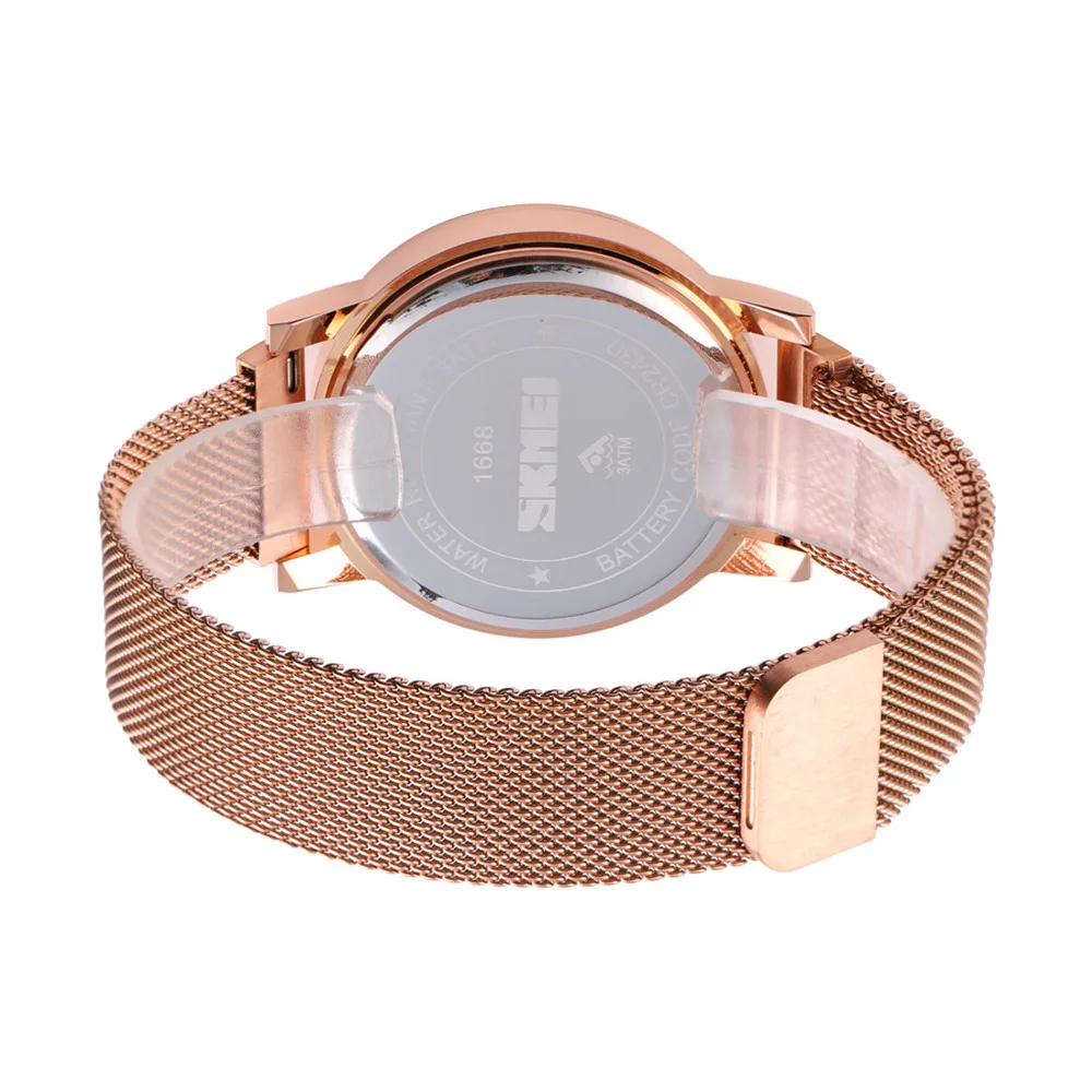 SKMEI 1668 Stainless Steel Mesh Band Touch Screen Magnetic Bracelet Watch Men Women LED Light