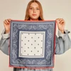 Navy Blue & Ruby Red Border