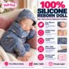 Blue Gray Hooded Sleeping Baby