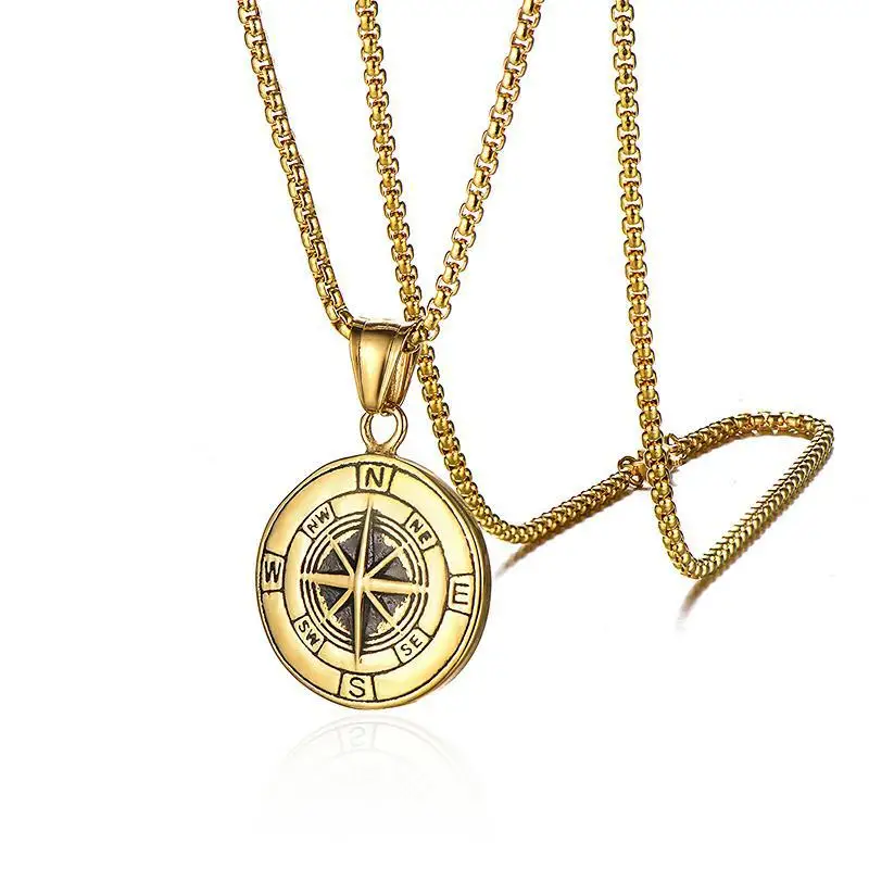 Round Compass Design Charm Pendant 