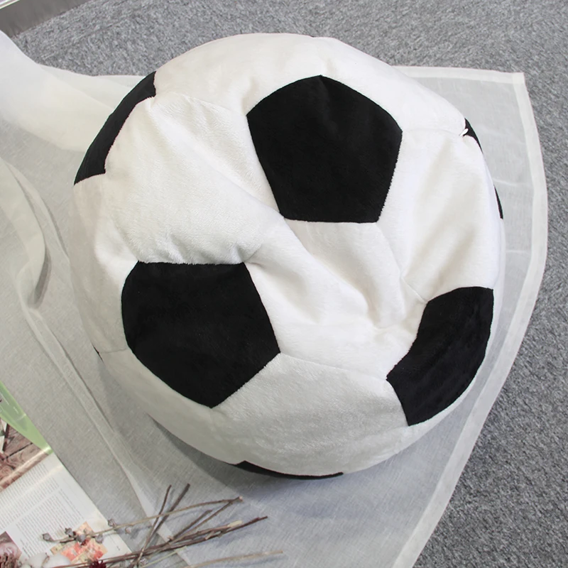 Custom Living Room Popular Football Shape Beanbag Pouf Beds Ottoman Decor Stool