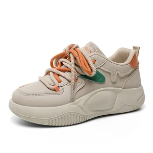 K8636 New Women's Loafers Color Block Casual Shoes with Thick Sole for Autumn Summer & Spring Student Fashion Board Shoes