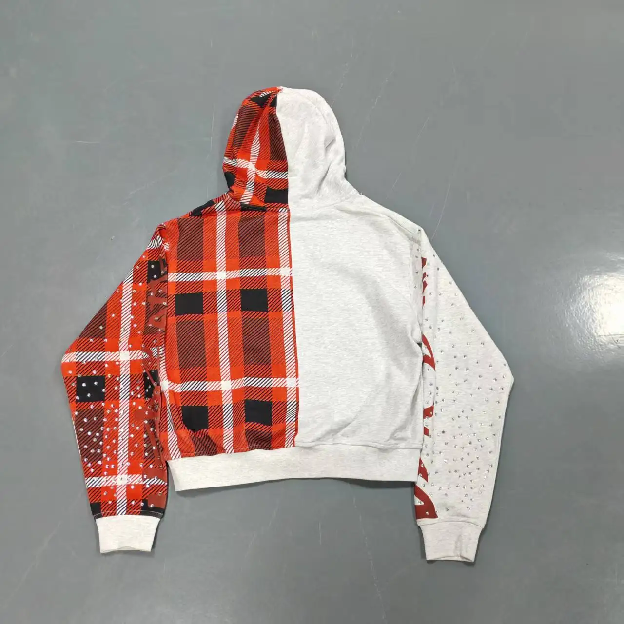 Custom 100% Cotton French Terry Fleece Embroidery Streetwear Rhinestone Vintage Sun Faded Acid Wash Zip up Hoodie gallery 2