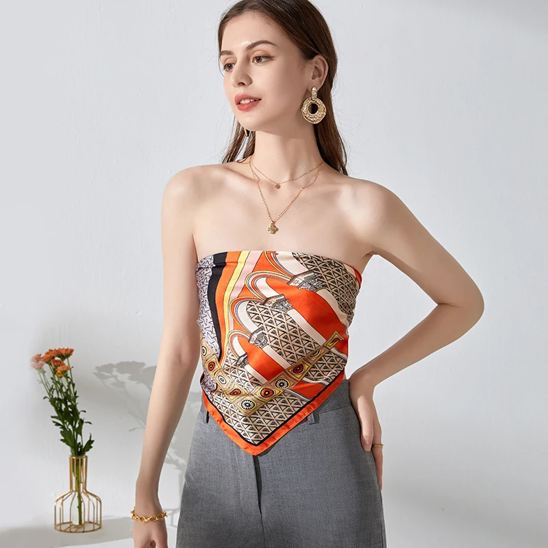 Silk Scarf Women's Fashion 70*70cm - Printed Satin Headscarf