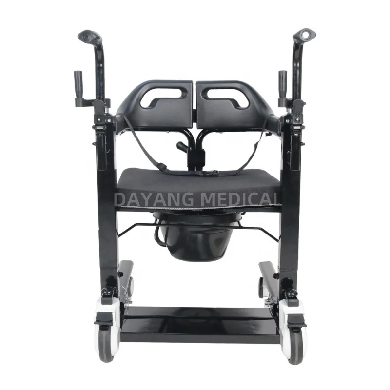 Heavy Duty Manual Patient Hoist Disabled Nursing Transfer Lift Toilet Transport Chair Commode Heavy Duty Manual Walker Rollator