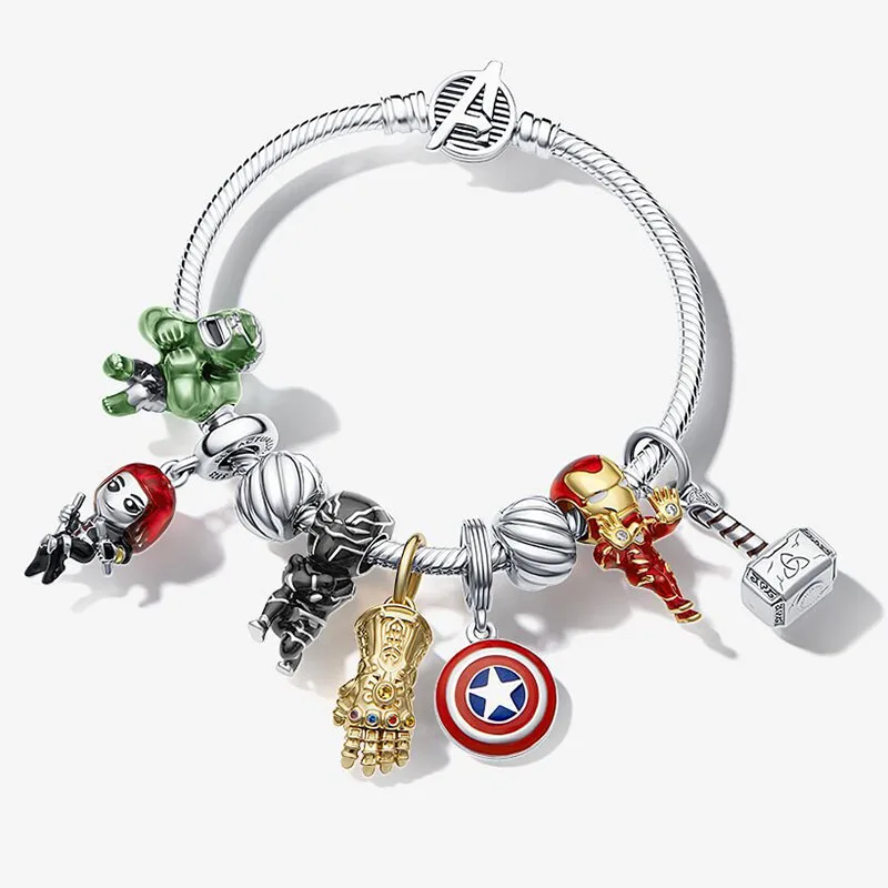 new product marvel silver bracelet avengers