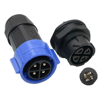 Factory Price Quick Locking Waterproof Connector 4Pin, 35A LED Outdoor Lighting Waterproof Wire Connector 4Pin