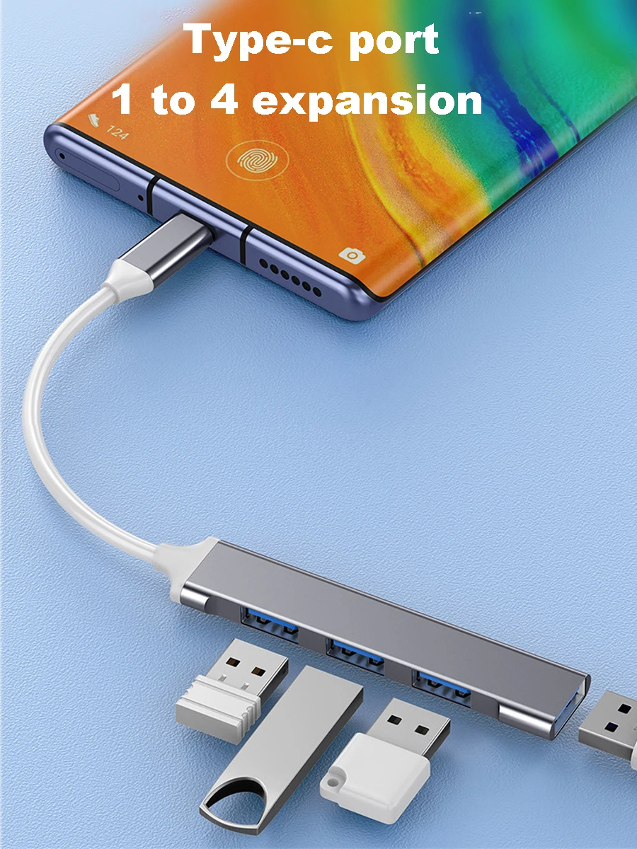 4 Port Usb 3.0 4 In 1 Usb C Hub Type C Hub Multi Usb 3.1 Adapter For Laptop Buy 4 In 1 Usb C