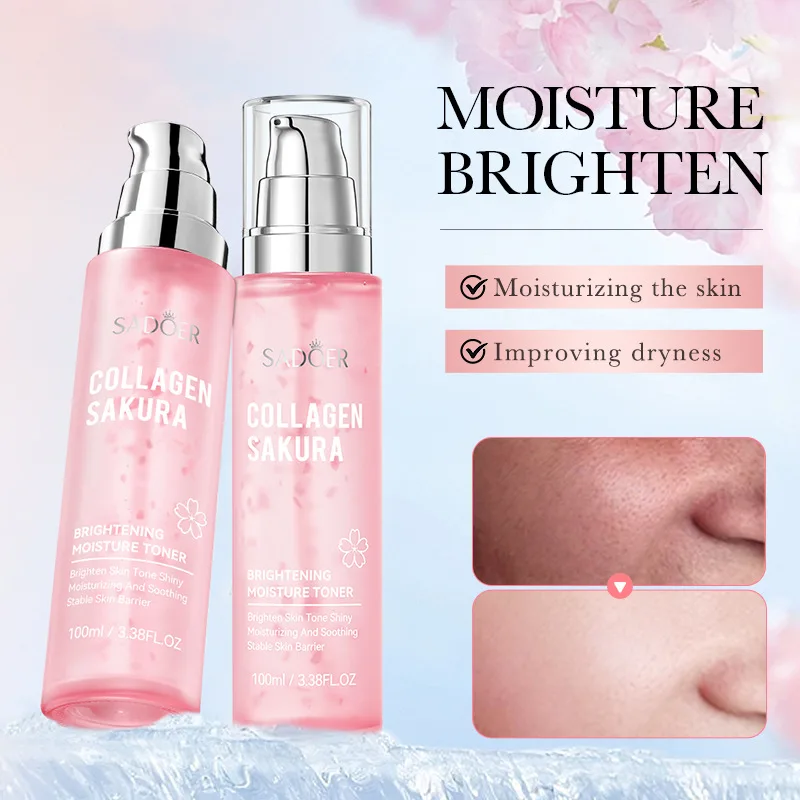 SADOER Facial Skin Toner - Moisturizing Cherry Blossom Collagen