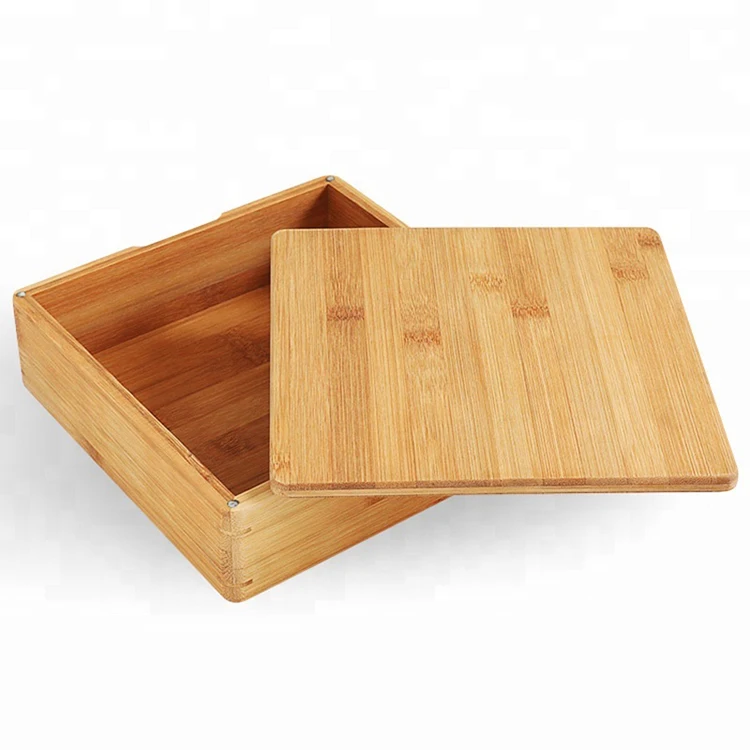 Premium Quality Customized Logo  Wooden Bamboo Storage Box with Magnet Cover box Combination 