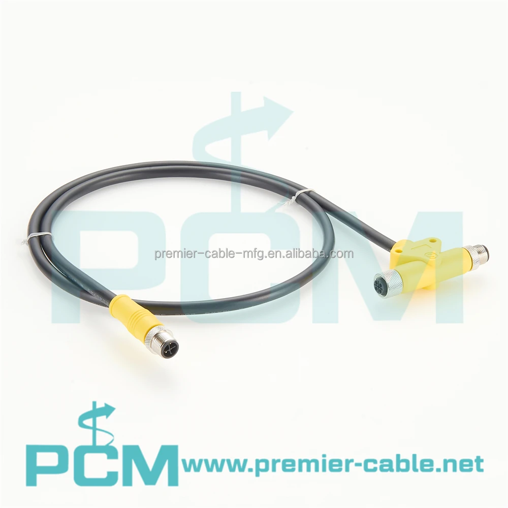 Sensor Actuator M12 S-Code Cordset Power Tee Splitter Can Bus Cable factory