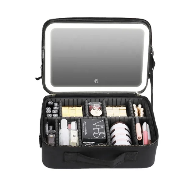 Large capacity Beauty Suitcase Organizer Box Vanity Storage Makeup Bag Professional  PU leather  Makeup Case for salon