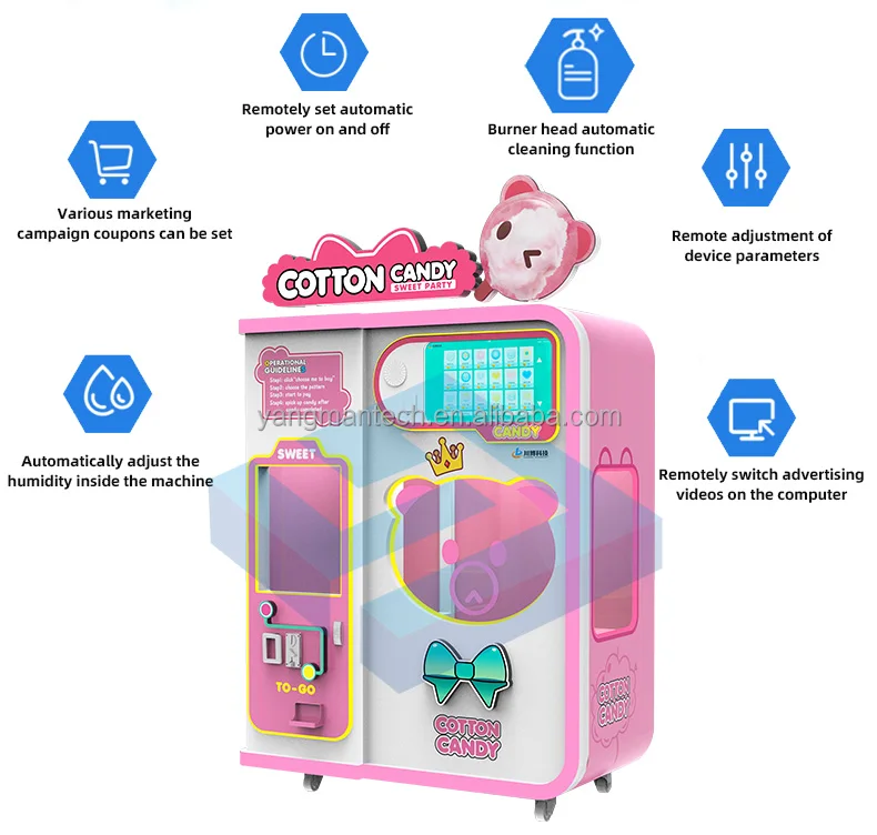 Best Smart Commercial Electric Commercial Automatic Robot Cotton Candy Vending Robot Machine In