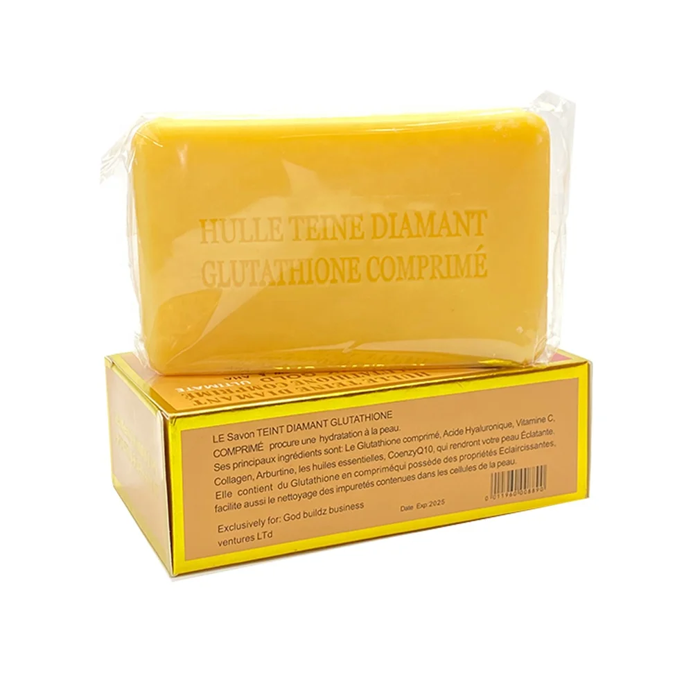 New 250g Custom Glutathio Comprime Soap Bath Toilet Soap Body Whitening Brightening Glycerin 24K Gold Kojic Acid Soap