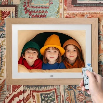 10.1 Digital Picture Frame Remote Control 1280 800 IPS Full View Ultra Clear Screen Removable Wooden Frame Share Photos detail image