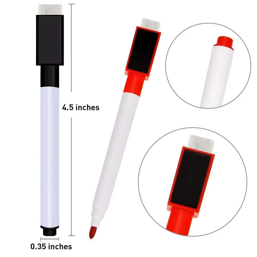 Rewritable Whiteboard Marker Pens With Eraser Cap, Oem Available