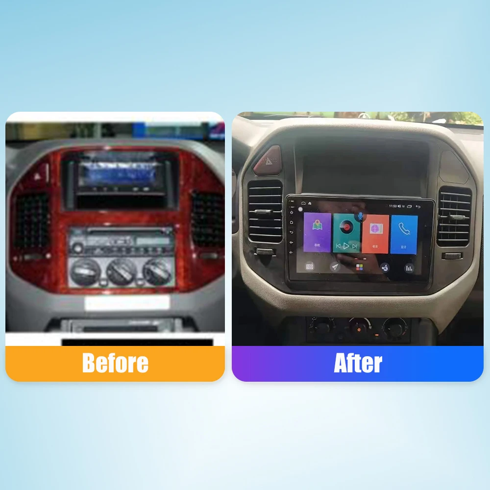 For MITSUBISHI PAJERO V73 04-11 10.33 Inch QLED Screen Headunit Device Double 2 Din Car Stereo GPS Navigation Android Car Radio