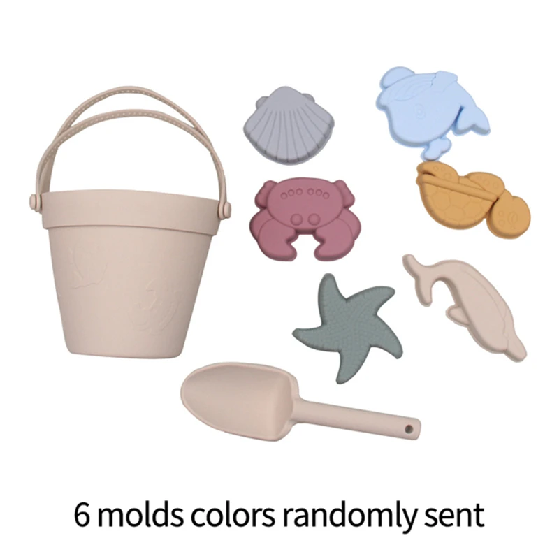 Многоразовая Песочная коробка для животных, Экологически чистая пищевая мягкая настраиваемая детская Песочная форма с принтом, набор силиконовых детских пляжных игрушек