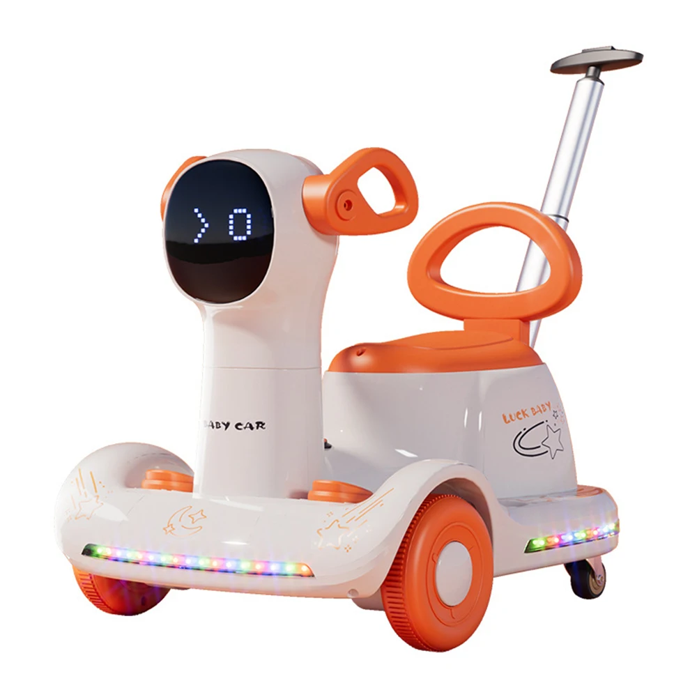 Space Kids Electric Battery-Powered Ride-On Rotating Remote Control Rechargeable Balance Car 2 to 4 Years Early Education Toy