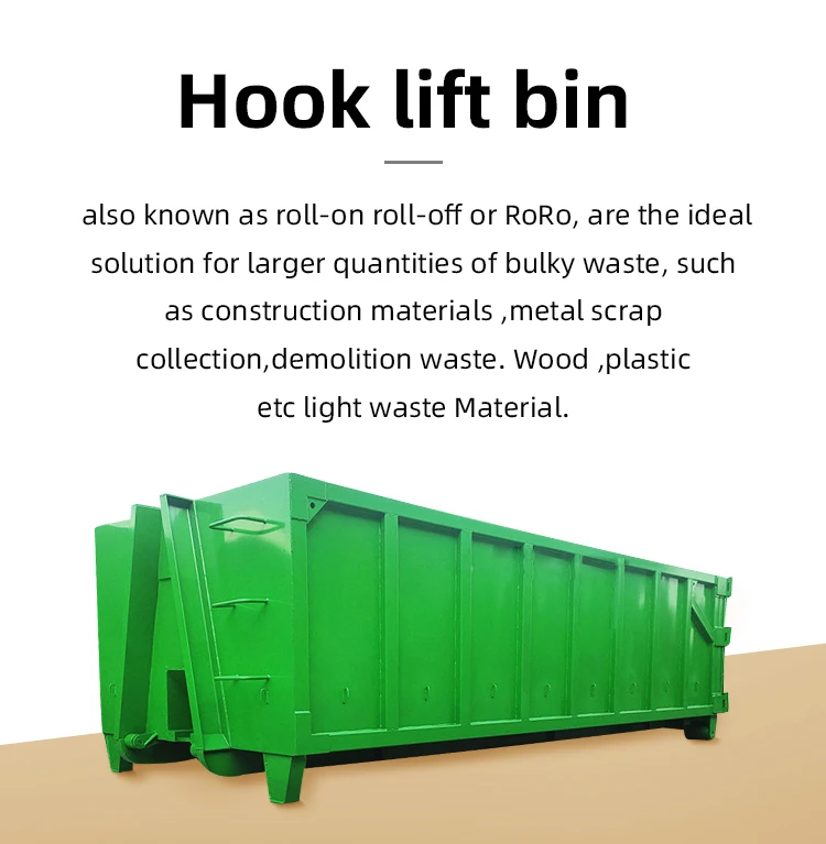 Hook Lift Bin In Waste Management Waste Disposable Refuse Container And