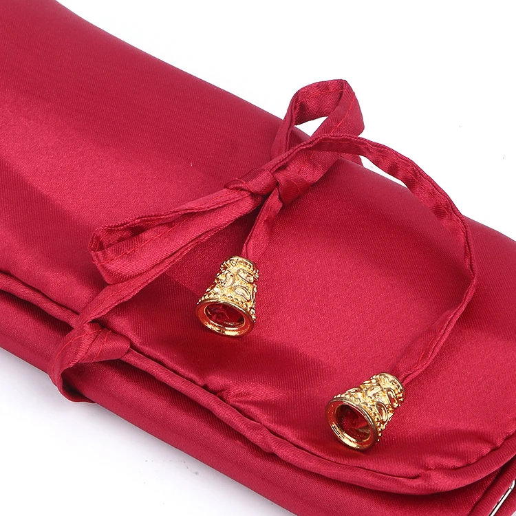 Exquisite Red Satin Jewelry Gift Bag Packing Watch Necklace Earrings