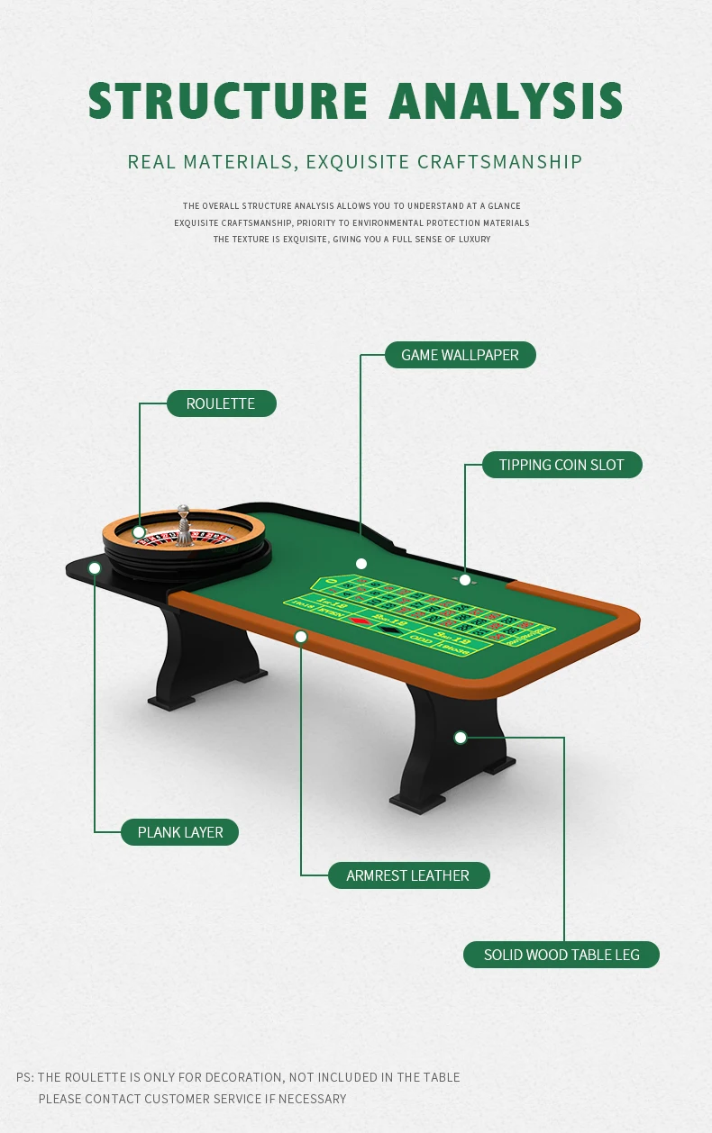 Yh Competitive Price Gamble Table Thin Wooden Legs Ruleta Casino