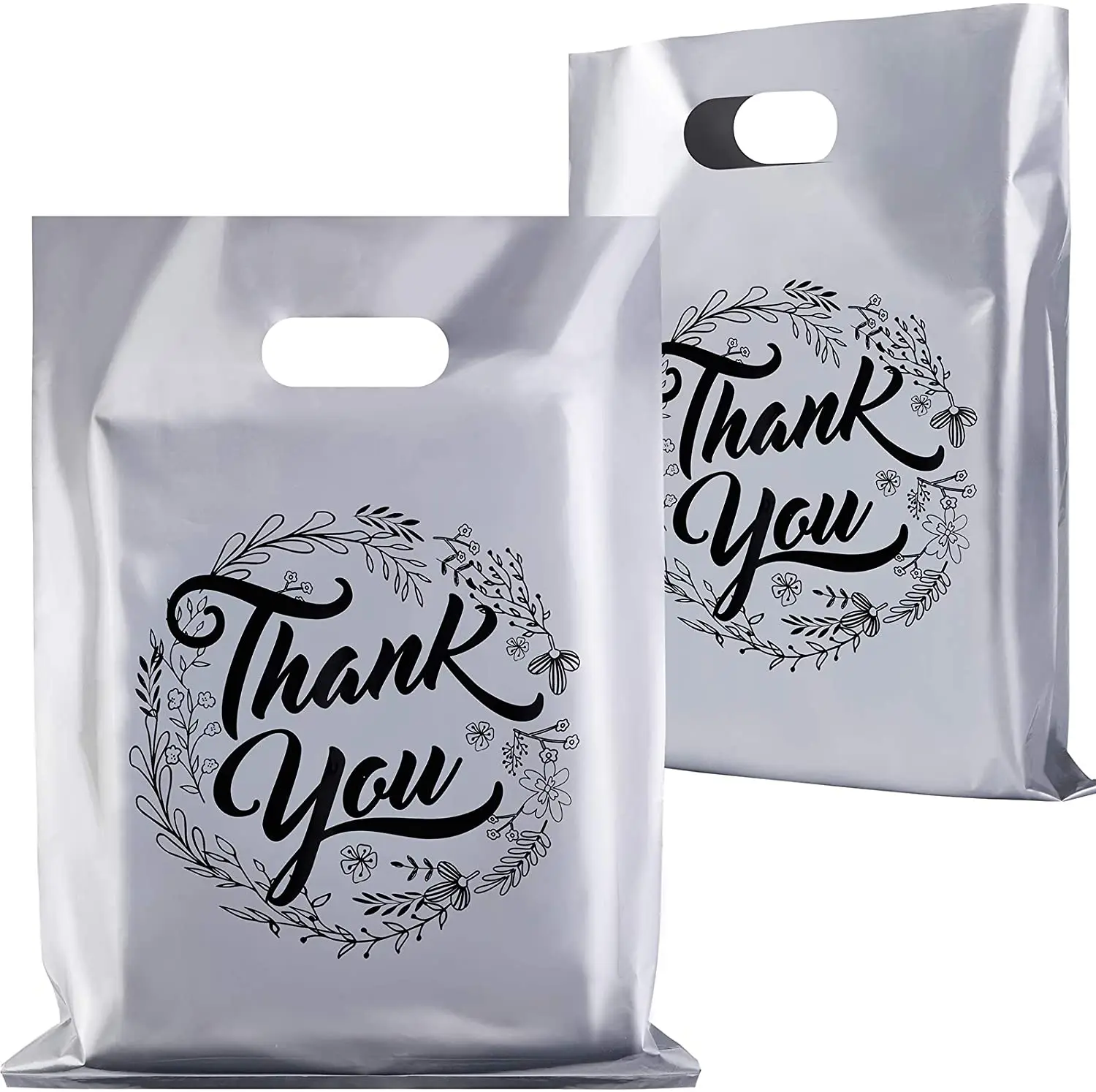 10pcs Thank You Gift Packaging Plastic Bags With Handles, Great For  Christmas Party Supplies