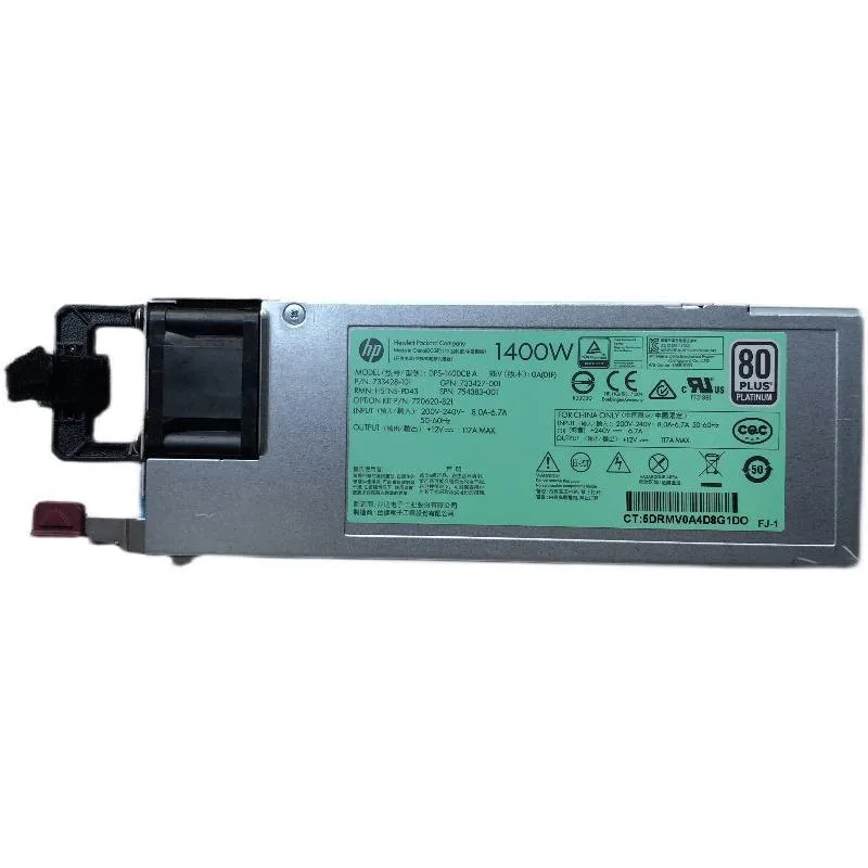 Хорошая цена 720620-B21 оригинальный HPE 1400 Вт Гибкий слот Платиновый плюс горячий штекер комплект питания 733427-001 для HPE сервера G9/G10