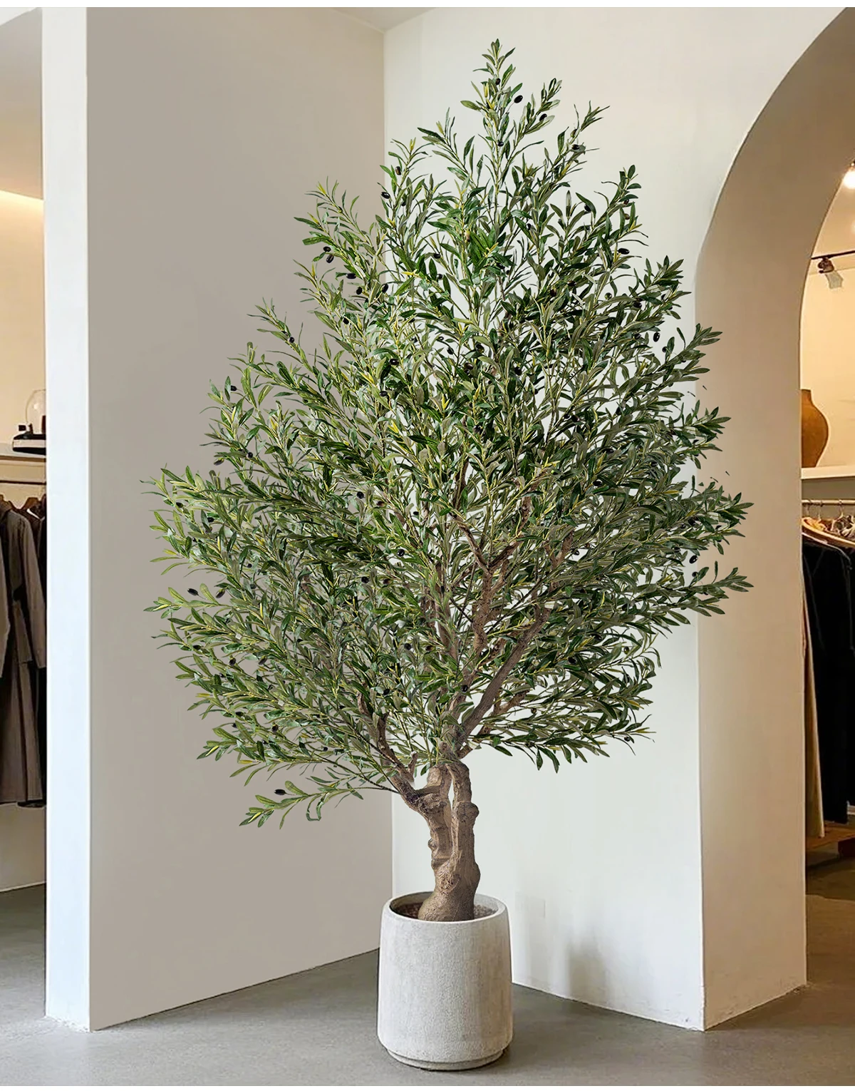 Large tall artificial olive tree faux realistic luxury indoor outdoor home decoration plants  christmas decorative olive tree details