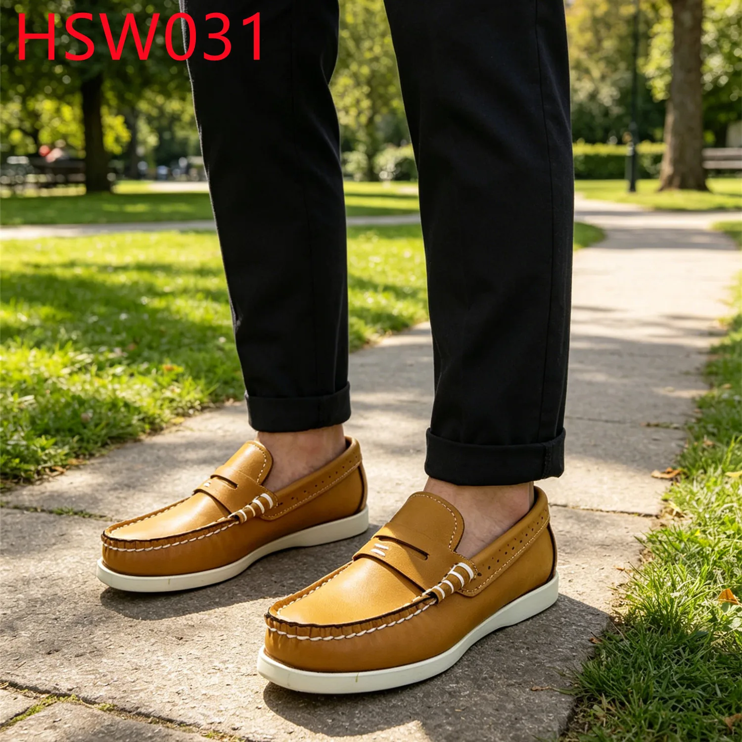 YYR,Outdoor Activities Mask Style Honey Color Penny Shoes for Sale Jamaica Market Popular Durable Rubber Sole Peas Shoes HSW031