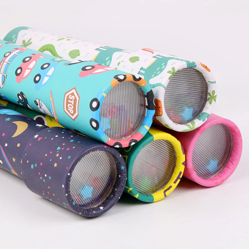 Образовательные игрушки на заказ рекламные товары Китай Оптовая Продажа калейдоскоп волшебный телескоп игрушечная бумага мини калейдоскоп печать