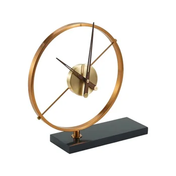 CNC Machining Turning Custom Antique Retro Brass Brushed Table Clock Frame with Different Size