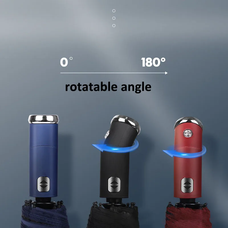 Регулируемые 10K 3 Складные светодиодные зонтики с поворотным фонариком рекламные автоматические деловые для