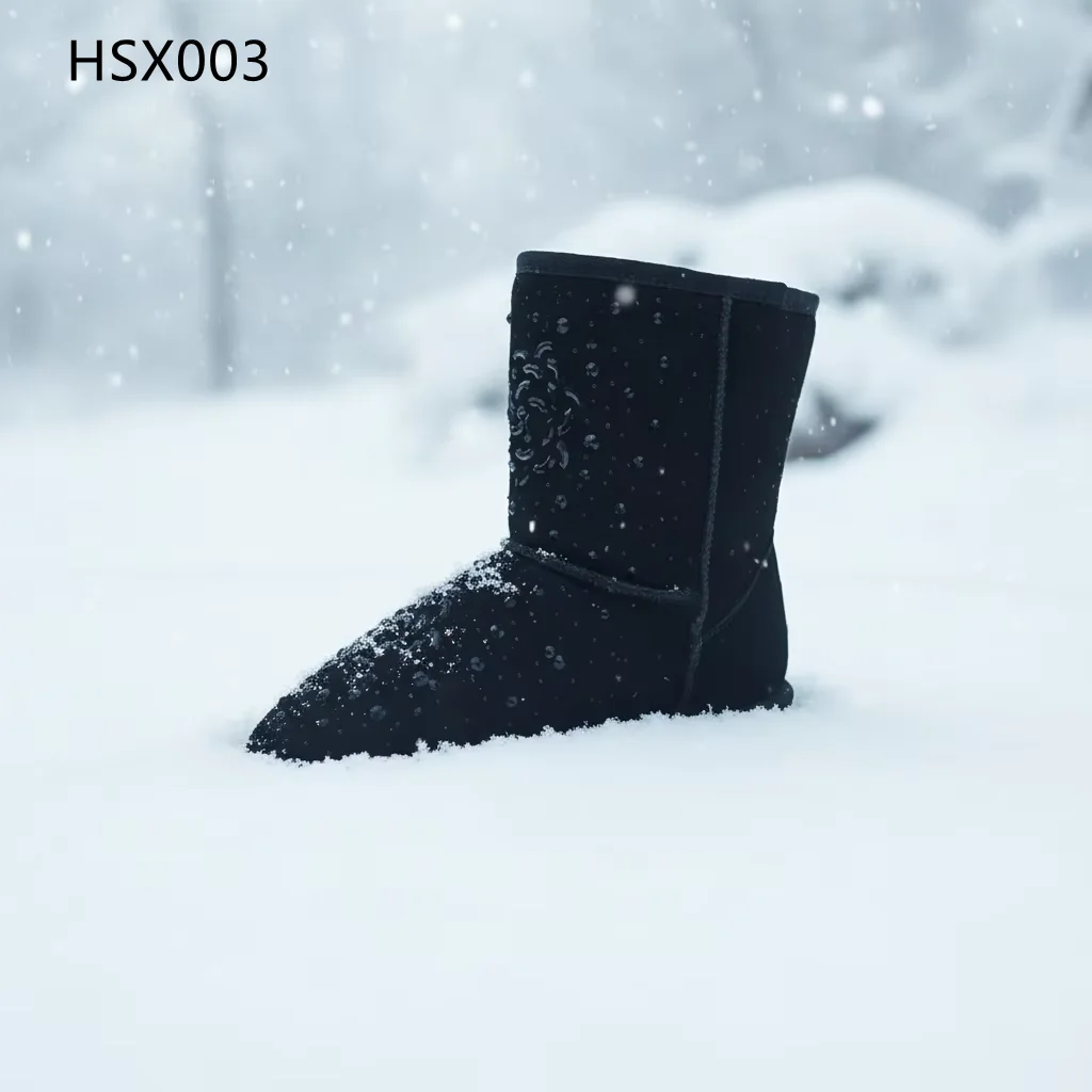 HY,Nordic Popular Cold Weather Thick Keep Warm Wool Lining Snow Boots 6 Inch Glitter Rhinestone Fashion Lady Winter Boots HSX003