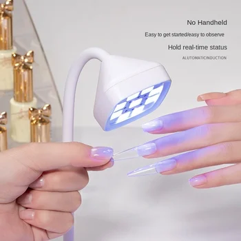 Intelligent UV Curing Nail Lamp with LED Desktop Power Storage Nail Art Lotus Baking Lamp for Nail Sticker