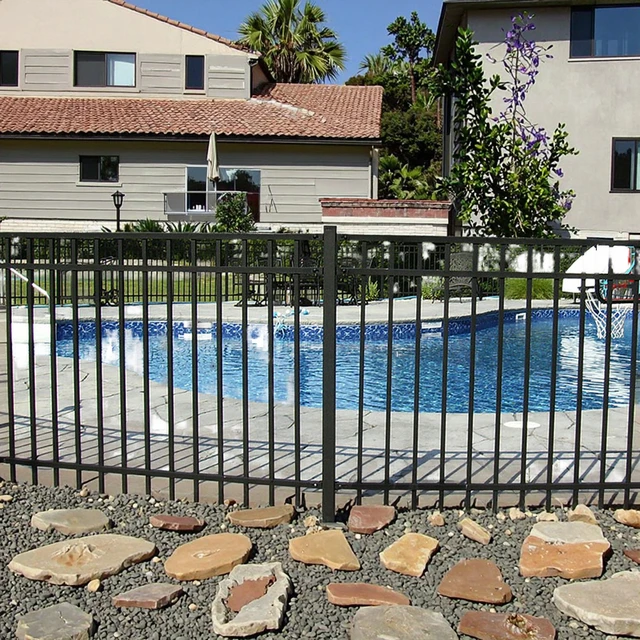 Powder Coated Black Metal Yard Tubular Panel Fencing Aluminium Fence for Outdoor for Balcony Wall Garden Home Swimming Pool