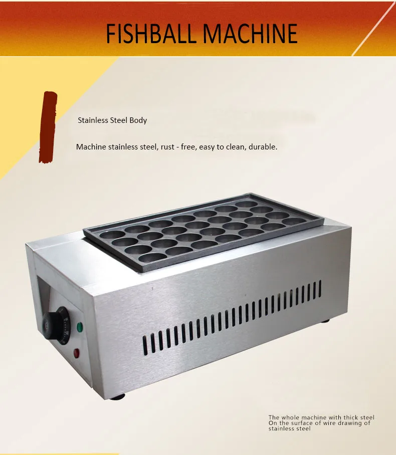 Commercial Street Snack Food Takoyaki Machine Gas Fishball Making Machine supplier