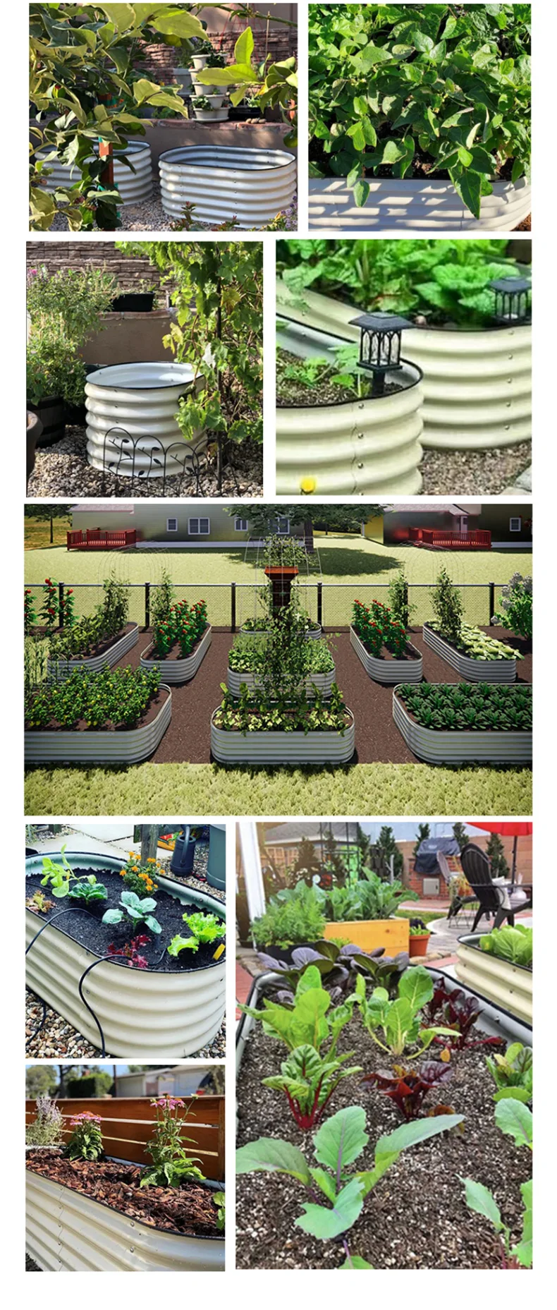 Galvanized Raised Bed Kit Galvanized Planter Raised Boxes Outdoor Oval