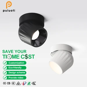 PULUOTI Adjustable Angle Surface LED Spot Lighst 15W Ceiling Light Fixed Spotlight Down Lights with CCT for Indoor Corridor