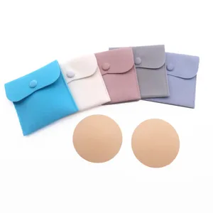 Reusable Breathable Silicone Nipple Pasties with Velvet Bag Seamless Sticky Adhesive Breast Petals Covers for Women