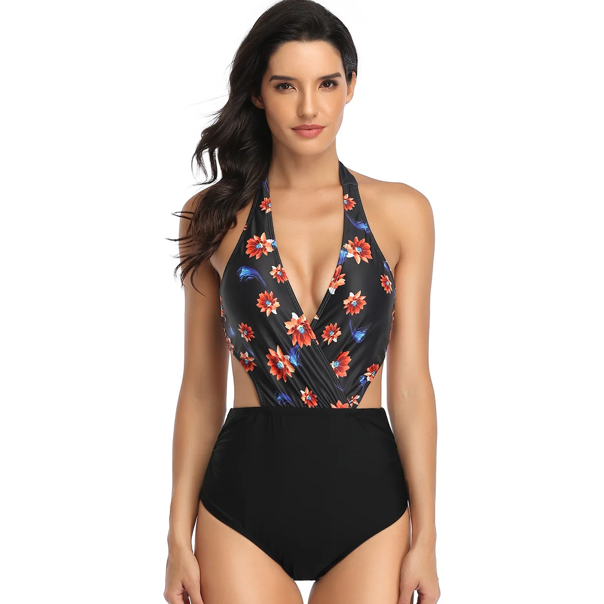 Hot Sale one-piece swimsuit r printing manufacturers direct selling sexy European and American bikini Clothing