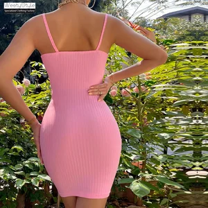 European American Cross-Border Summer Casual Wear XS Size Sexy Off-Shoulder Slim-Fit Bodycon Solid Natural Waist Party Dress