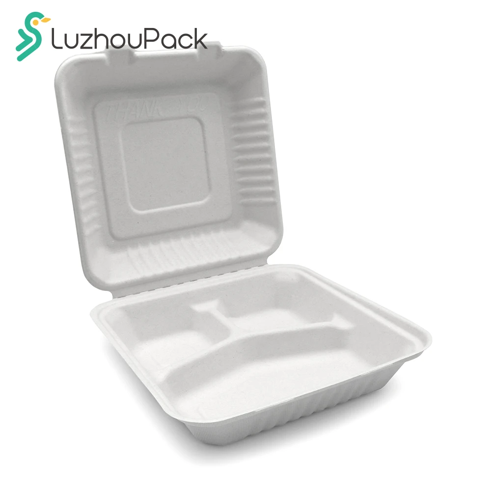  100% Compostable Clamshell Take Out Food Containers